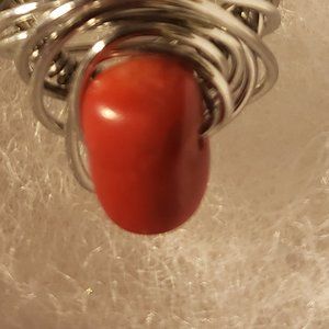 Handmade red centered ring
